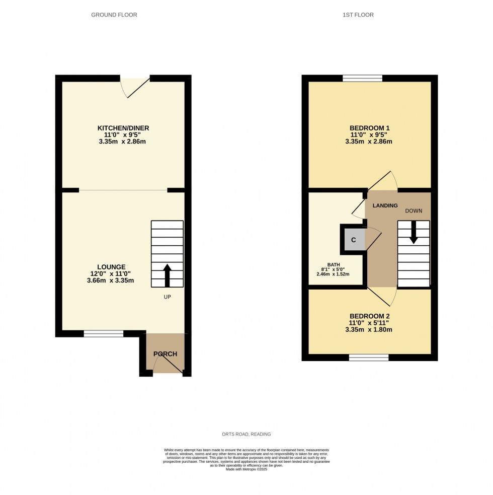 Floorplan for Orts Road, Reading, RG1
