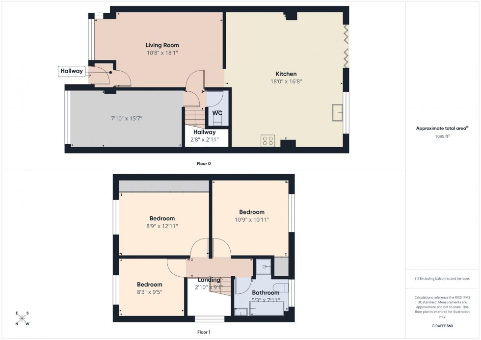 Floorplan for Bourn Close, Lower Earley, RG6