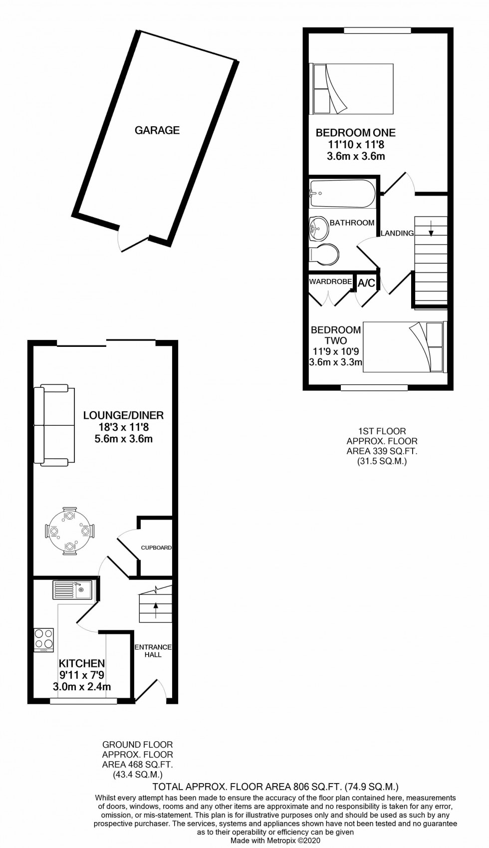 Floorplan for Calcot, Reading, Berkshire