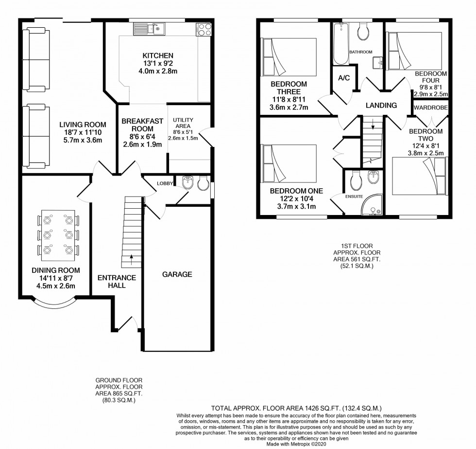 Floorplan for Calcot, Reading, Berkshire