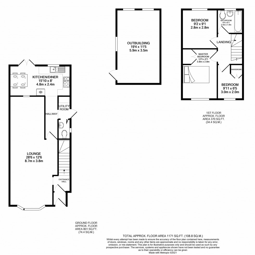 Floorplan for Tilehurst, Reading, Berkshire