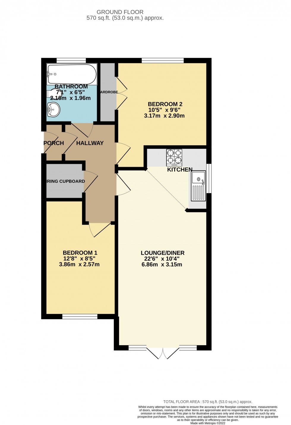 Floorplan for Bedford Road, Reading