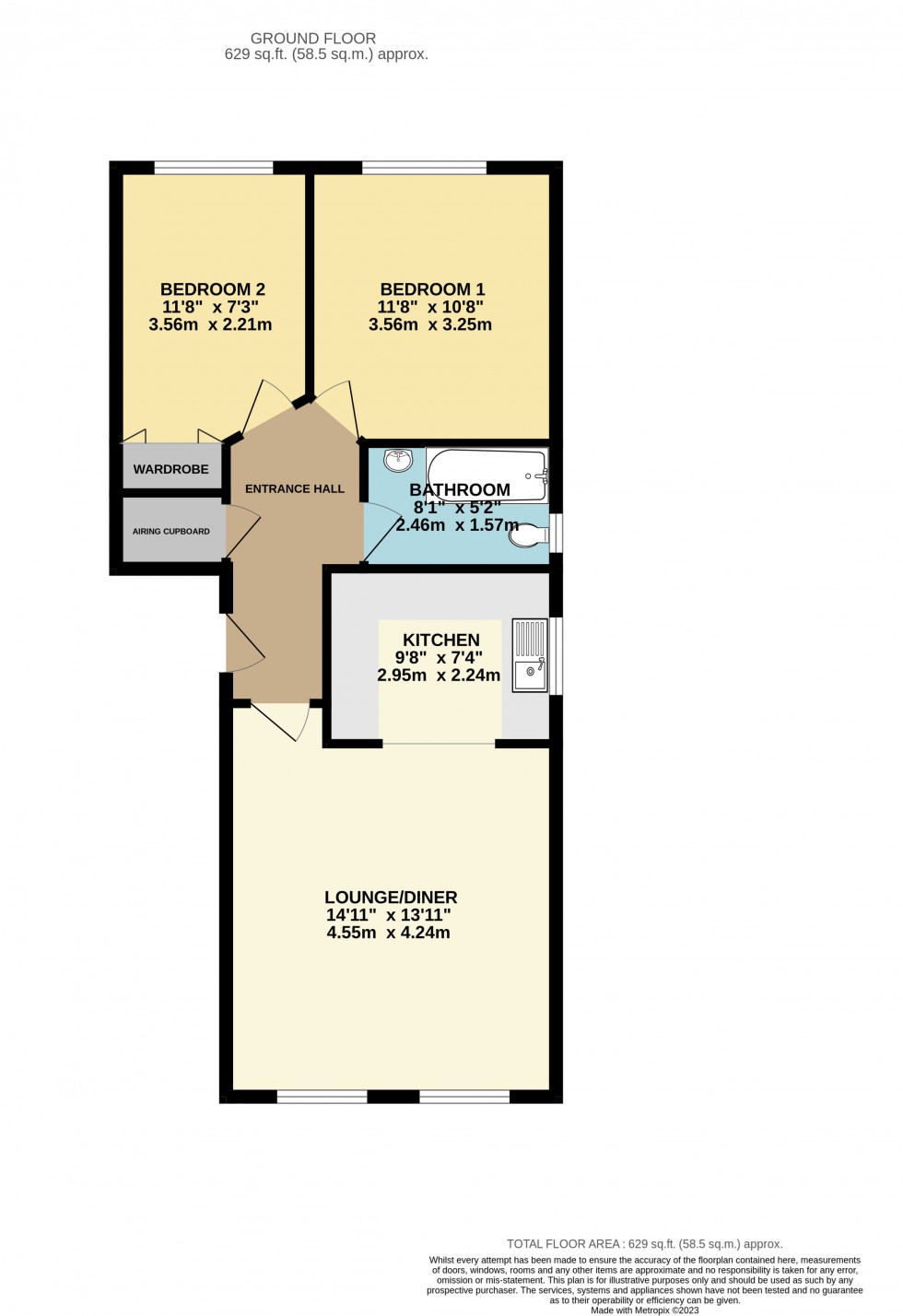 Floorplan for Grovelands Road, Reading