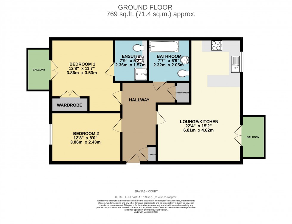 Floorplan for Branagh Court, Reading, Berkshire