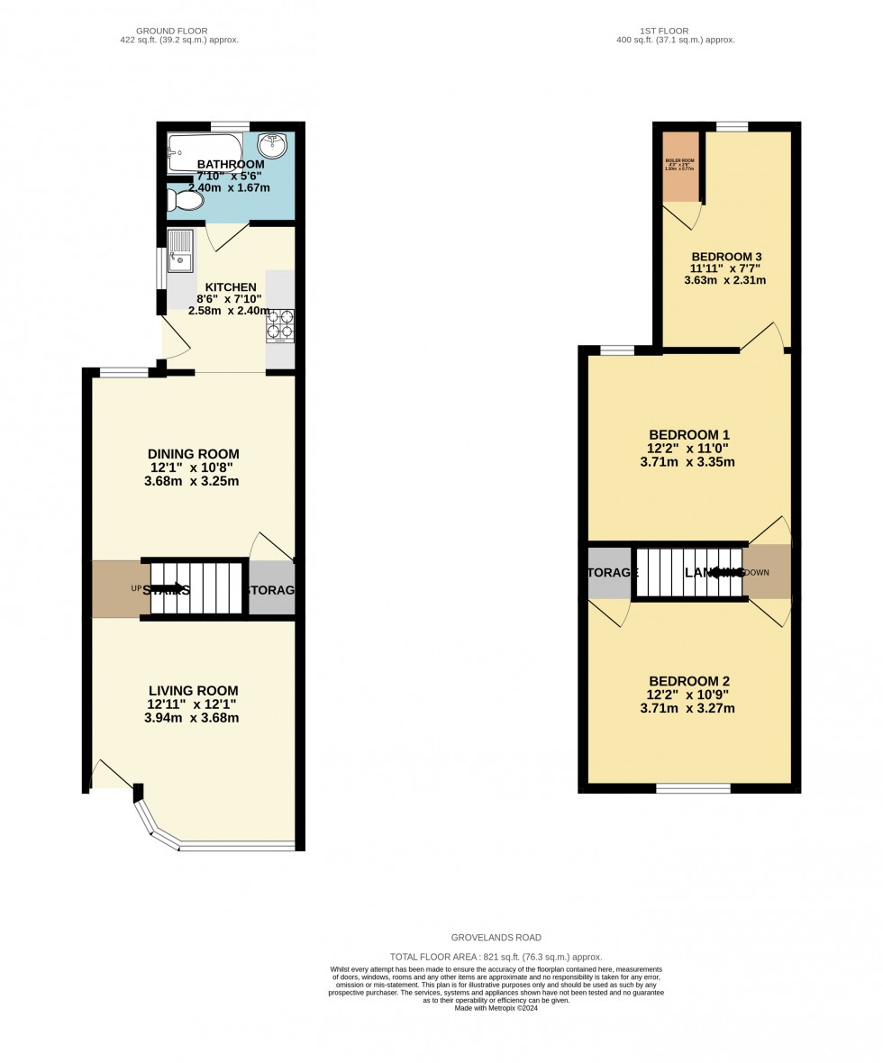 Floorplan for Grovelands Road, Reading, Berkshire