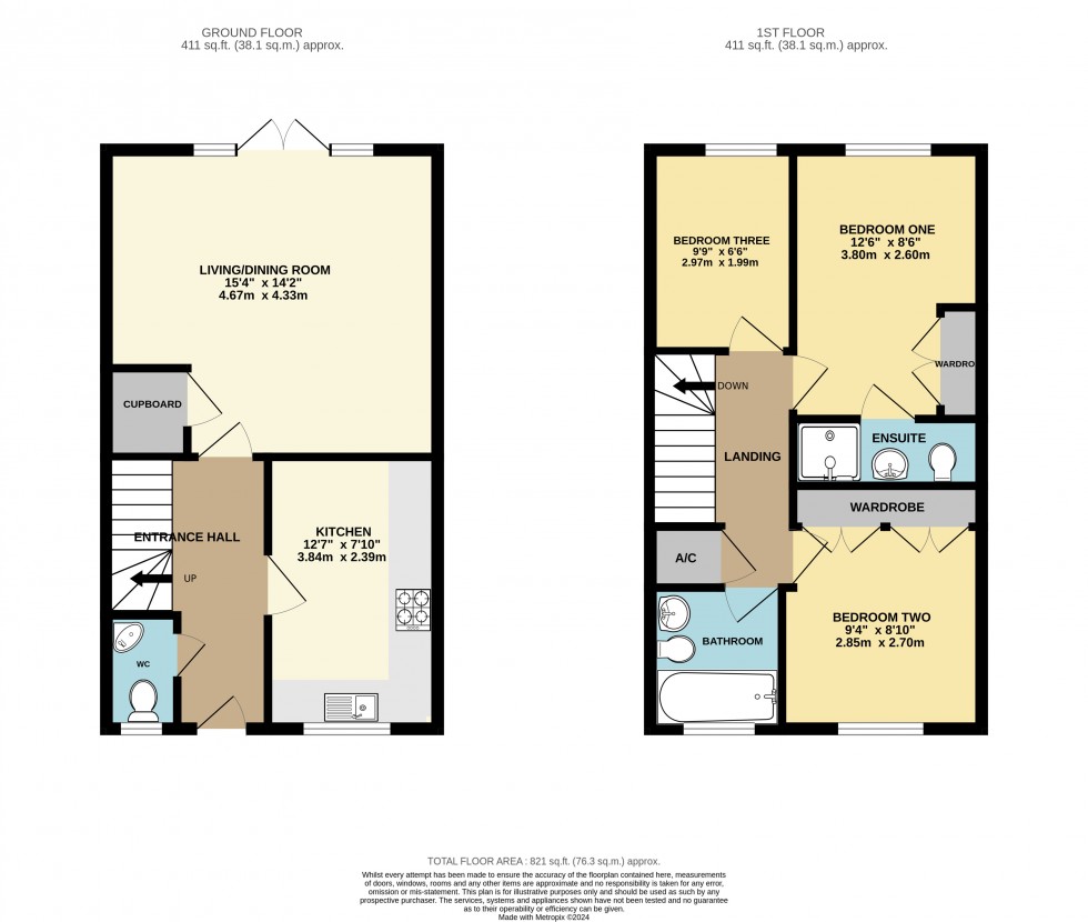 Floorplan for Mitford Close  Three Mile Cross, READING, Berkshire