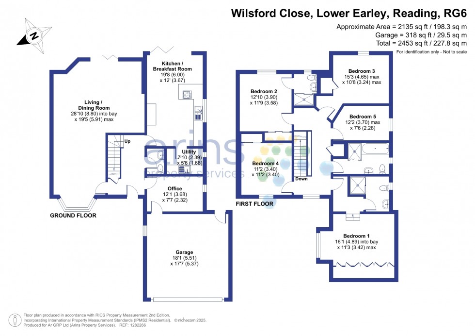 Floorplan for Lower Earley, Reading, Berkshire