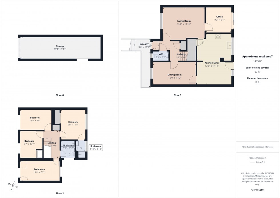 Floorplan for Lower Earley, Reading, Berkshire