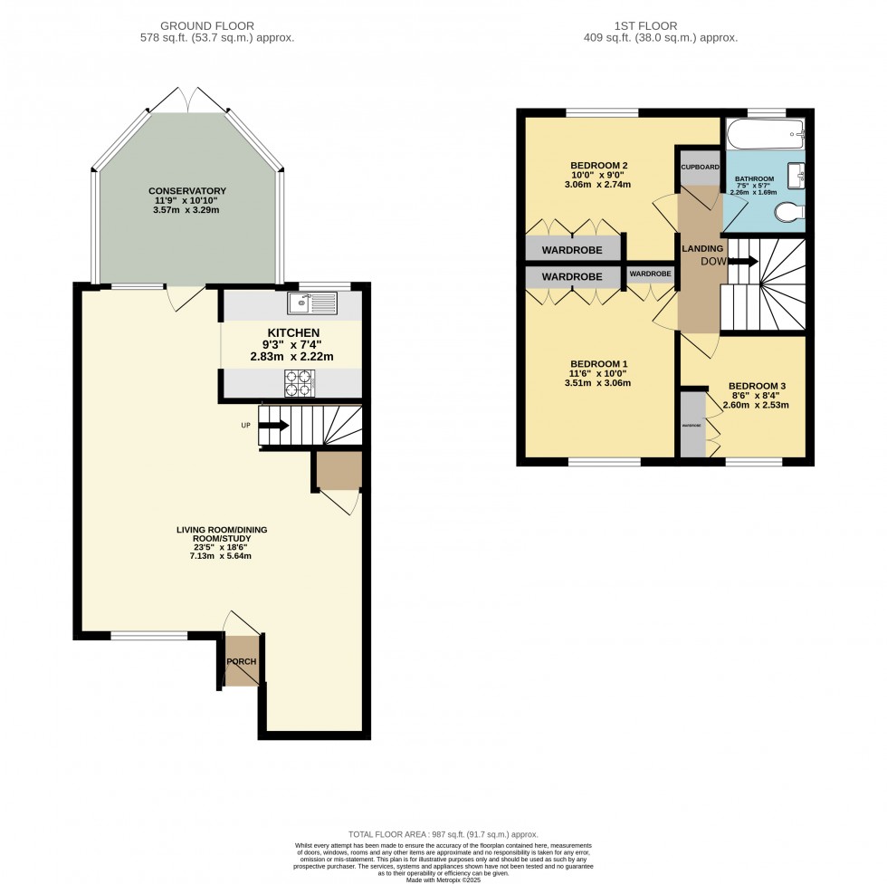Floorplan for Lower Earley, Reading, Berkshire