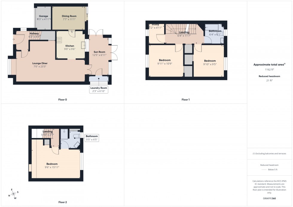 Floorplan for Lower Earley, Reading, Berkshire