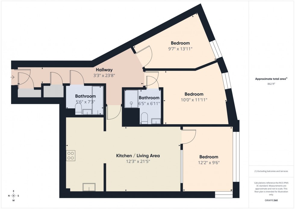 Floorplan for Kennet Street, Reading, RG1