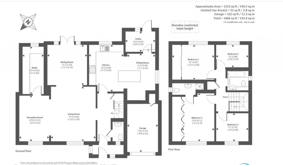 Floorplan for Melksham Close, Lower Earley, RG6