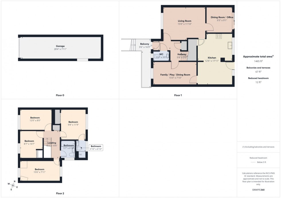 Floorplan for Goldthorpe Gardens, Lower Earley, RG6