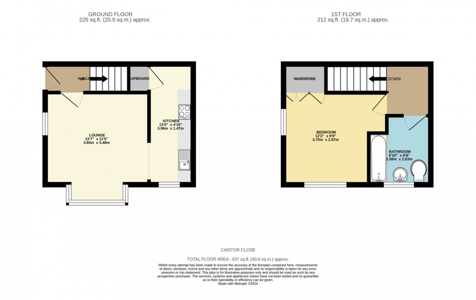 Floorplan for Caistor Close, Calcot, RG31