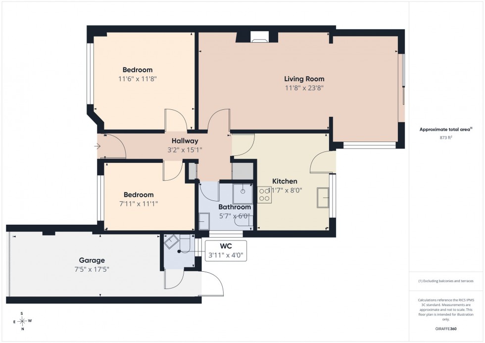Floorplan for Flaxman Close, Earley, RG6