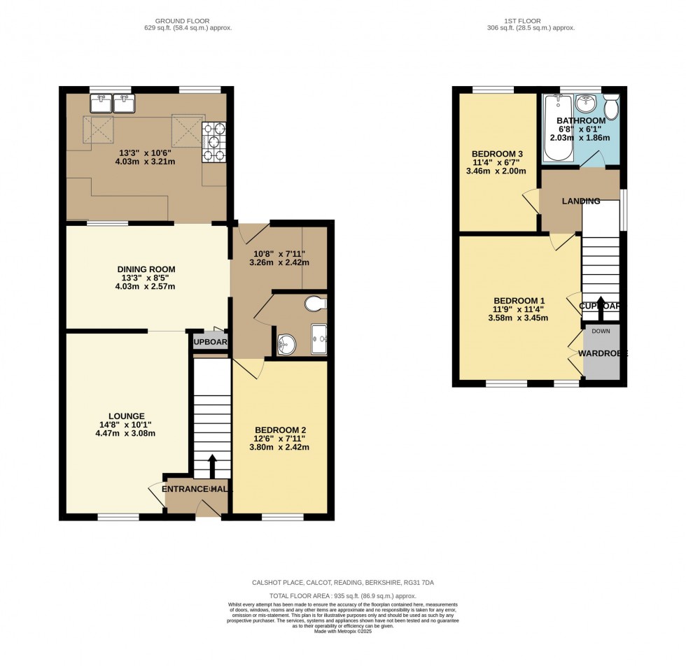 Floorplan for Calshot Place, Calcot, RG31