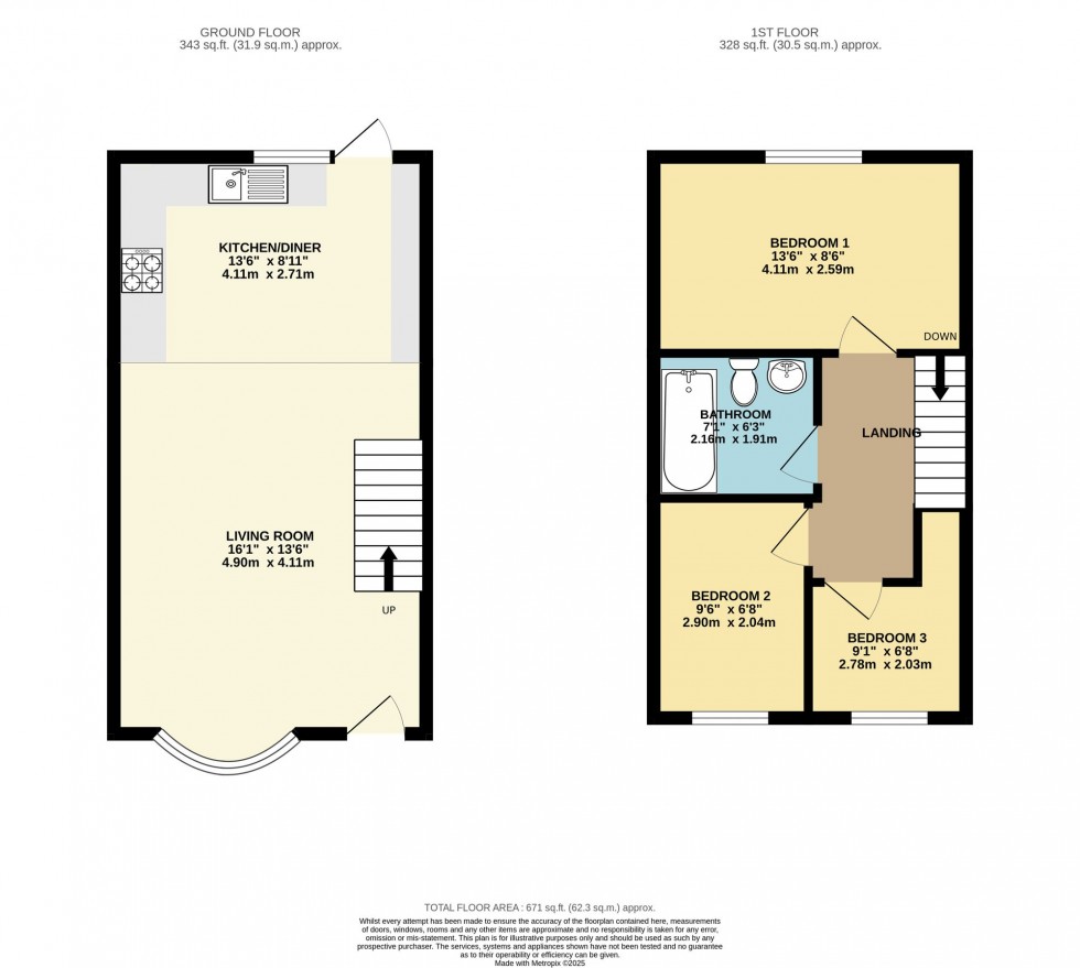 Floorplan for Stour Close, Tilehurst, RG30