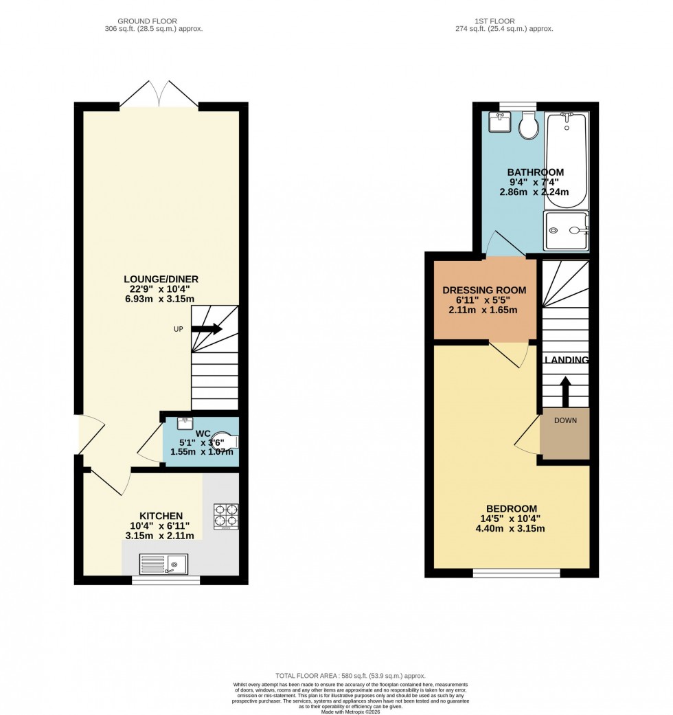 Floorplan for Royal Avenue, Calcot, RG31