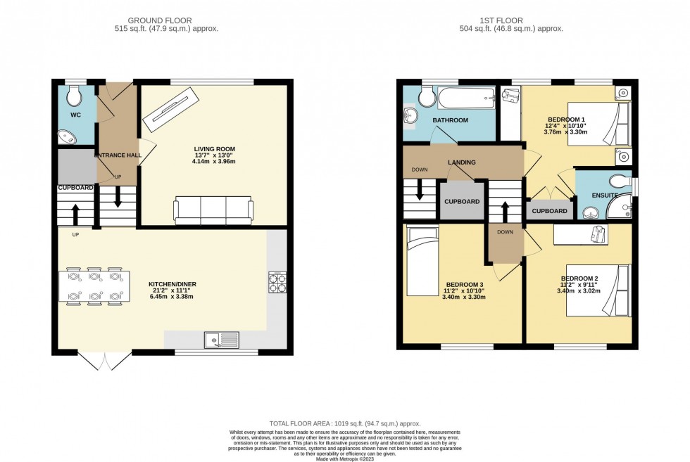 Floorplan for Vale Crescent, Tilehurst, RG30