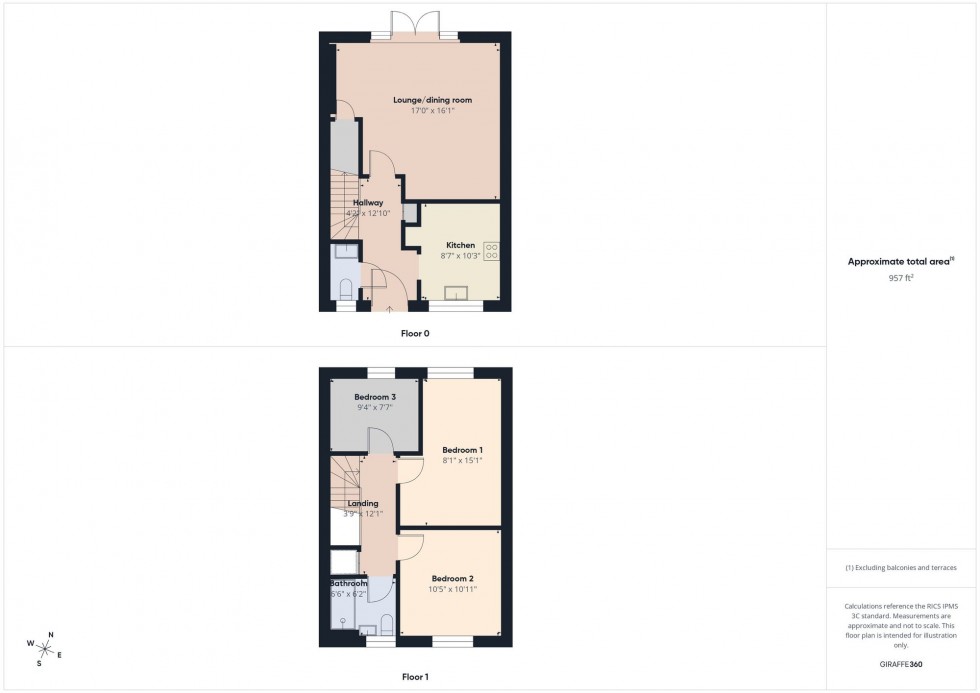 Floorplan for Gabriels Square, Lower Earley, RG6