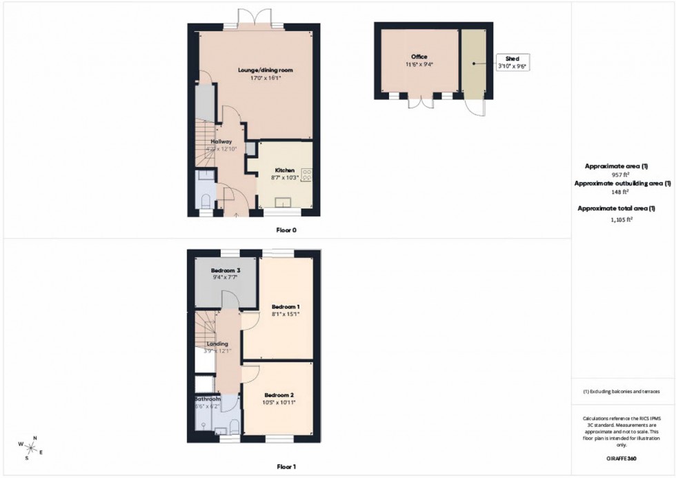 Floorplan for Gabriels Square, Lower Earley, RG6