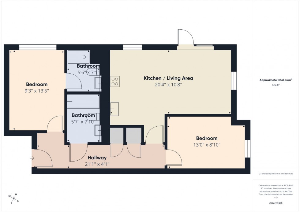 Floorplan for Gabriels Square, Lower Earley, RG6