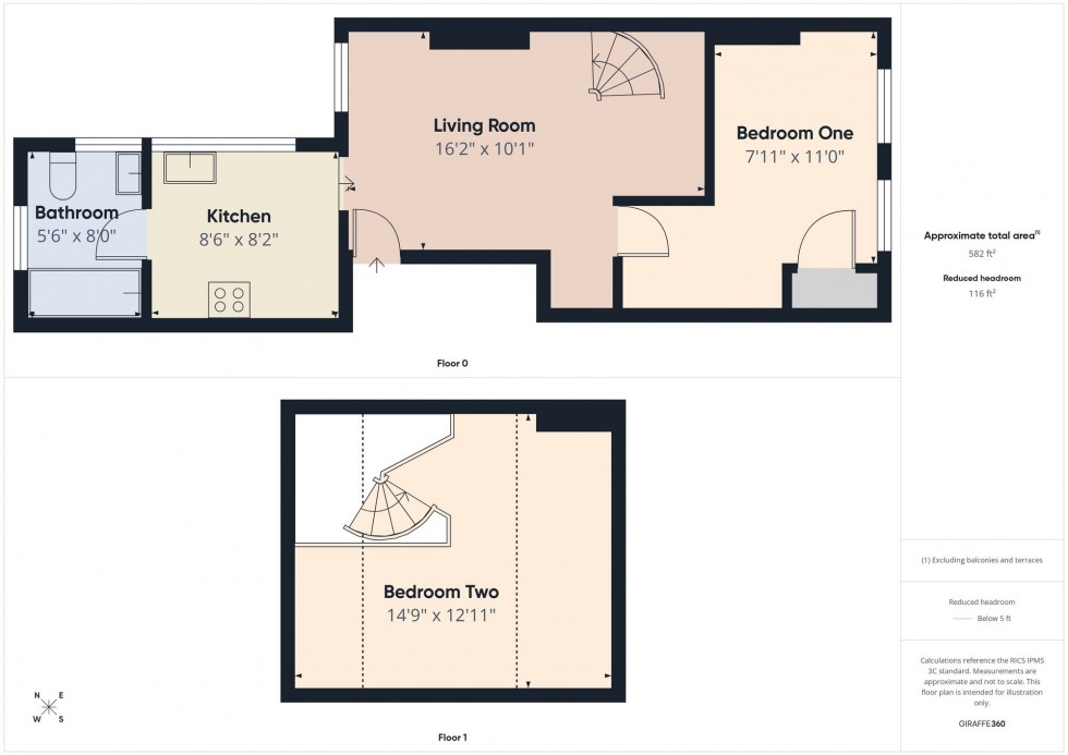 Floorplan for De Montfort Road, Reading, RG1
