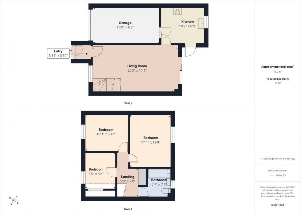 Floorplan for Chilcombe Way, Lower Earley, RG6